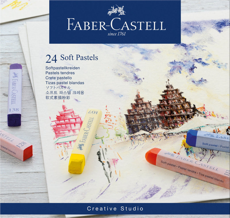 Set Creioane Pastel Soft 24 Culori Faber-Castell