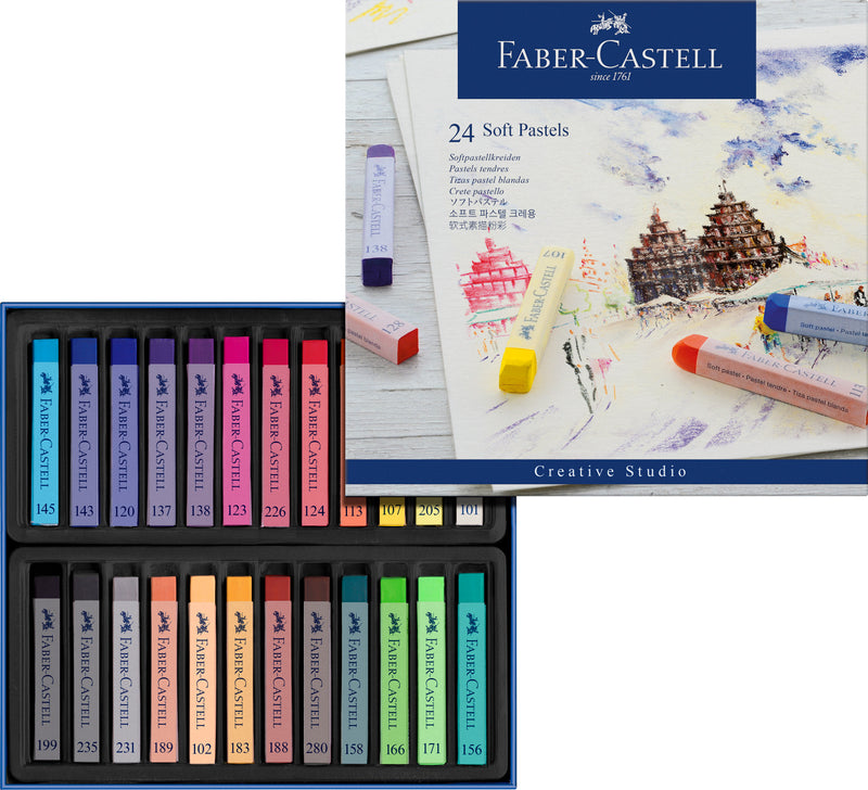 Set Creioane Pastel Soft 24 Culori Faber-Castell