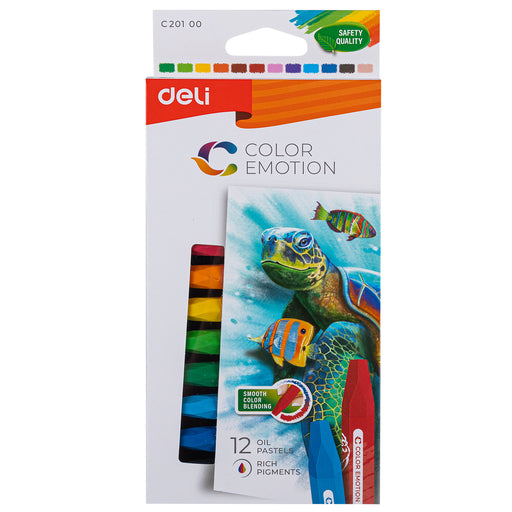Creioane Ulei Pastel Color Emotion 12 Culori Deli