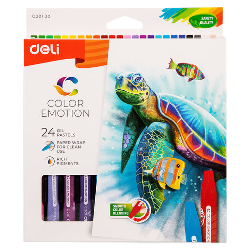 Set Creioane Ulei Pastel Color Emotion 24 Culori Deli