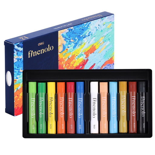 Set Creioane Ulei Pastel Profesionale Finenolo 12 Culori Deli