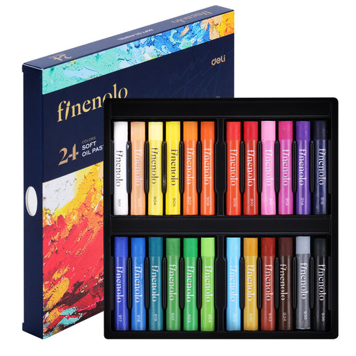 Set Creioane Ulei Pastel Profesionale Finenolo 24 Culori Deli