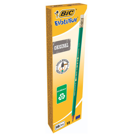 Creion Grafit HB cu Gumă Eco Evolution 655 12 Buc BIC