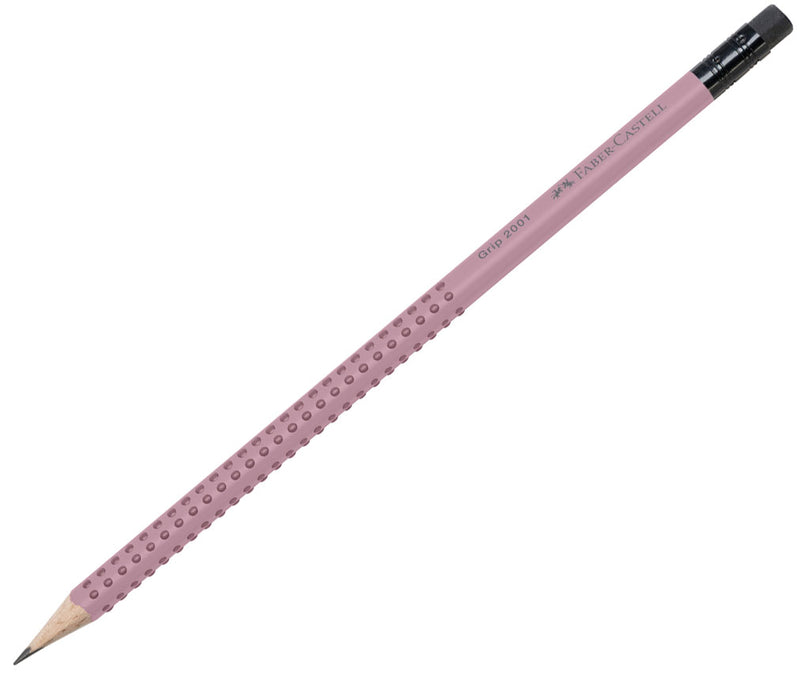 Creion Grafit Grip 2001 B Rose cu Gumă Faber-Castell