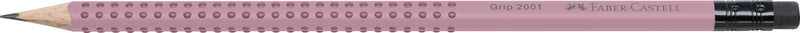 Creion Grafit Grip 2001 B Rose cu Gumă Faber-Castell