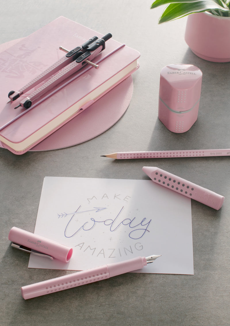 Creion Grafit Grip 2001 B Rose cu Gumă Faber-Castell