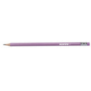 Creion Grafit HB cu Gumă Metalic 6/Set Kores