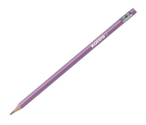 Creion Grafit HB cu Gumă Metalic 6/Set Kores