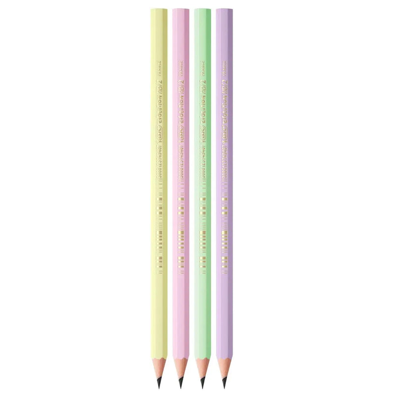 Creion Grafit HB fără Gumă Eco Evolution Pastel 12 Buc BIC