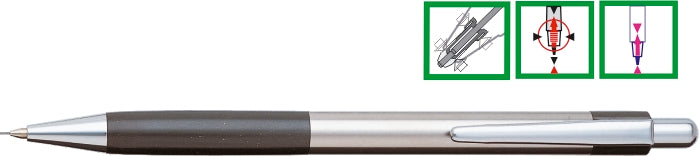 Creion Mecanic Metalic Pepe 0,5 mm Penac Argintiu/Negru