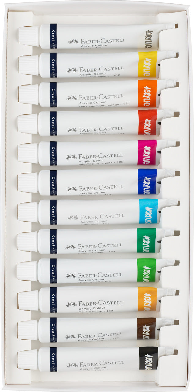 Culori Acrilice 12 Culori 20 ml Faber-Castell