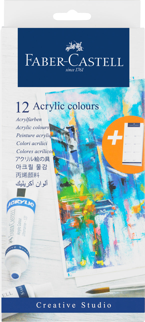 Culori Acrilice 12 Culori 20 ml Faber-Castell