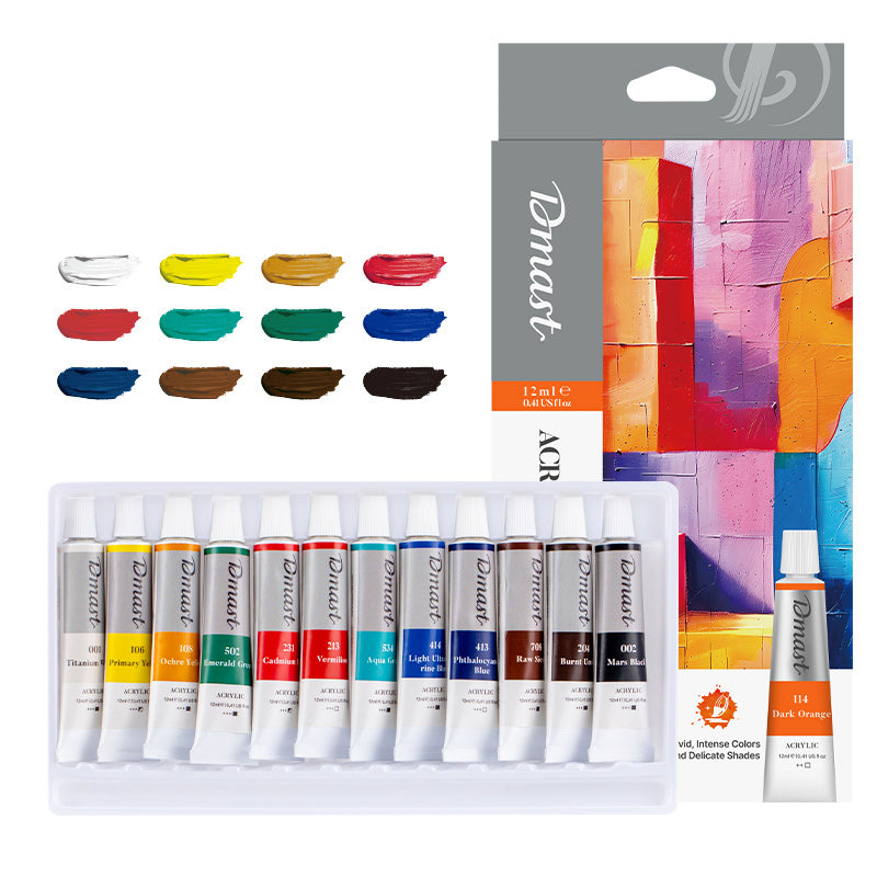 Culori Acrilice Profesionale 12 Culori 12 ml DMast