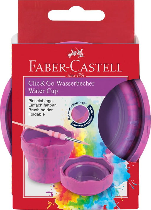 Cutie pentru Apă Click&Go Unicorni Roz Marmorat Faber-Castell