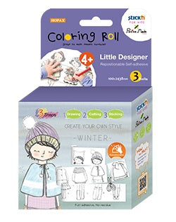 Cutie Creativă cu Role pentru Colorat Little Designer Iarnă 3 Buc/Set Stick'n