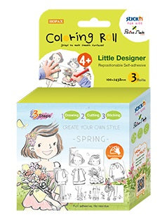 Cutie Creativă cu Role pentru Colorat Little Designer Primăvară 3 Buc/Set Stick'n