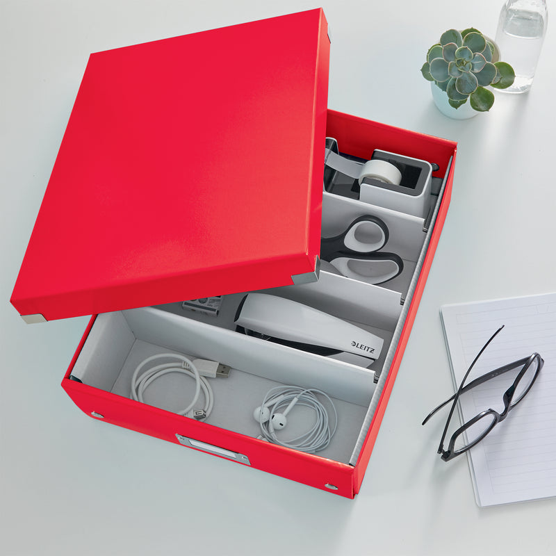 Cutie Organizer Medie Roșie Click&Store 281x100x370mm - Leitz