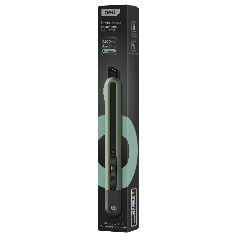 Cutter Mediu Verde Home Series cu Șină Metalică Deli