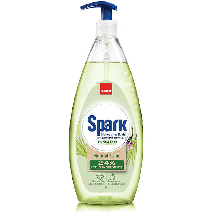 Detergent vase Sano Spark cu pompita 1 l Lemongrass