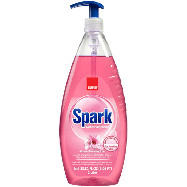 Detergent vase Sano Spark cu pompita 1 l Migdale