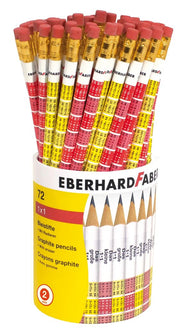 Display 72 Creioane Grafit B cu Gumă Tabla Înmulțirii Eberhard Faber