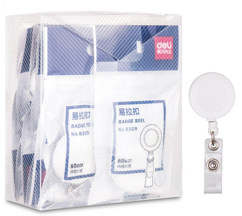 Dispozitiv cu Șnur Retractabil 80 cm Alb Set 12 Bucăți Deli
