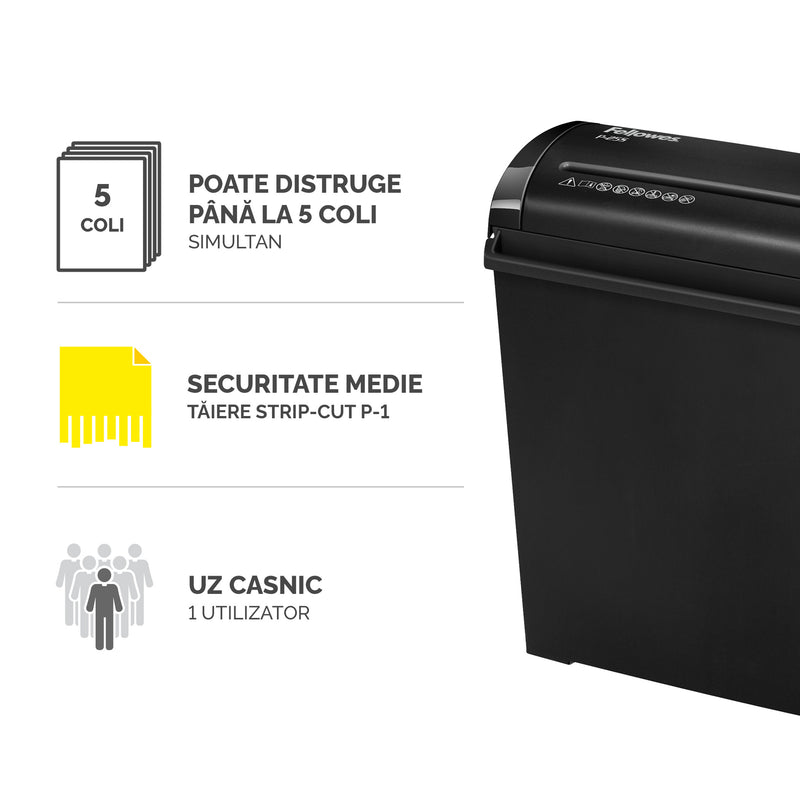 Distrugător Documente P25S Strip-Cut Fellowes