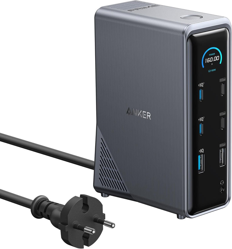 Docking Station Anker Prime 737 14-in-1 160W GaN 2x HDMI Display negru - imagine produs