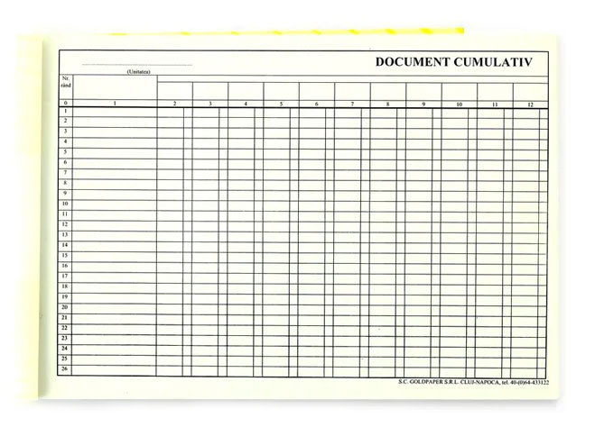 Document Cumulativ A4 Orizontal 100 file Calitate verificată