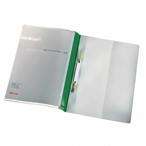 Dosar plastic cu șină verde ESSELTE format A4