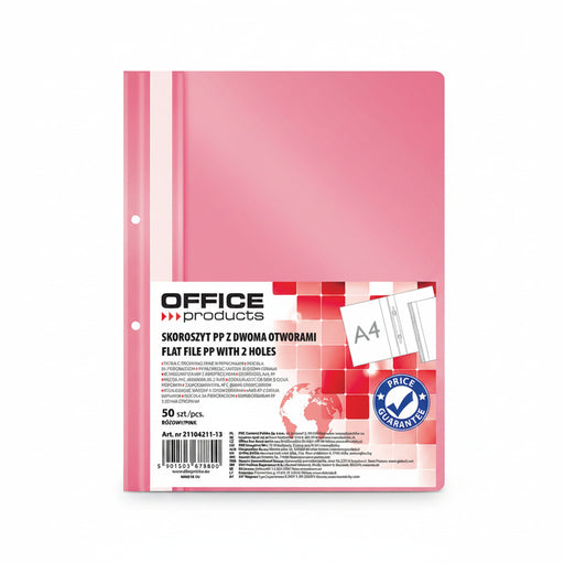 Dosar plastic cu șină roz Office Products format A4