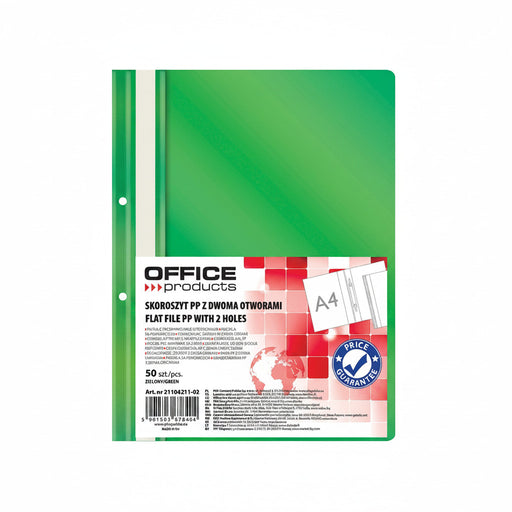 Dosar plastic cu șină verde Office Products format A4