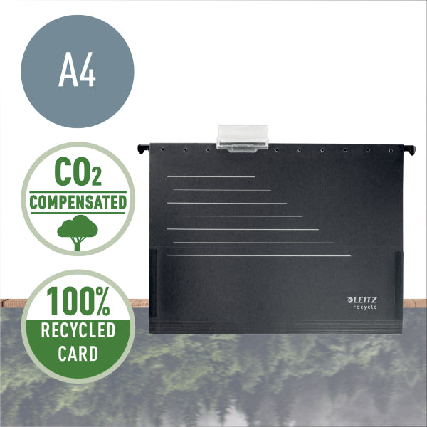 Dosar Suspendabil cu Burduf Negru Alpha Recycle marca Leitz