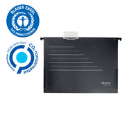 Dosar Suspendabil cu Burduf Negru Alpha Recycle marca Leitz