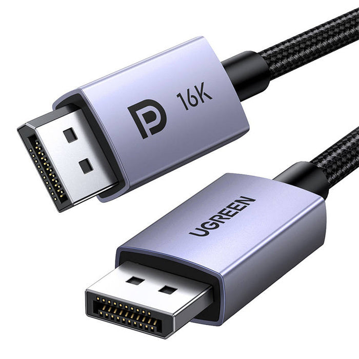 Cablu DisplayPort Ugreen DP118 DP 2.1 16K@30Hz braided 1m negru