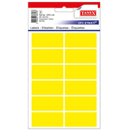 Etichete autoadezive rotunde Tanex, dimensiune 23 x 50 mm, colțuri rotunde, culoare galbene, 60 buc/set