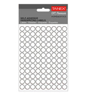 Etichete autoadezive rotunde Tanex, diametru Ø 10 mm, culoare albe, 1080 buc/tiplă