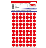 Etichete autoadezive rotunde Tanex, diametru Ø 13 mm, culoare roșii, 350 buc/tiplă