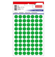 Etichete autoadezive rotunde Tanex, diametru Ø 13 mm, culoare verzi, 350 buc/tiplă
