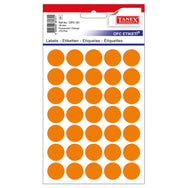 Etichete autoadezive rotunde Tanex, diametru Ø 19 mm, culoare portocalii, 175 buc/tiplă