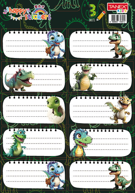 Etichete Școlare Dino TLS-801 30 buc Tanex