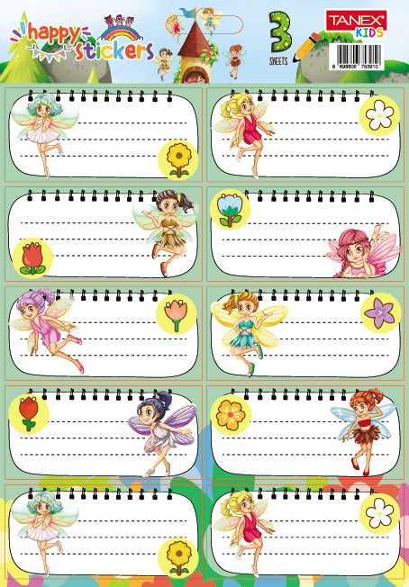 Etichete Școlare Fairies TLS-819 30 buc Tanex