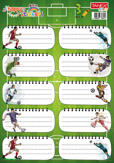 Etichete Școlare Fotbal TLS-804 30 buc Tanex