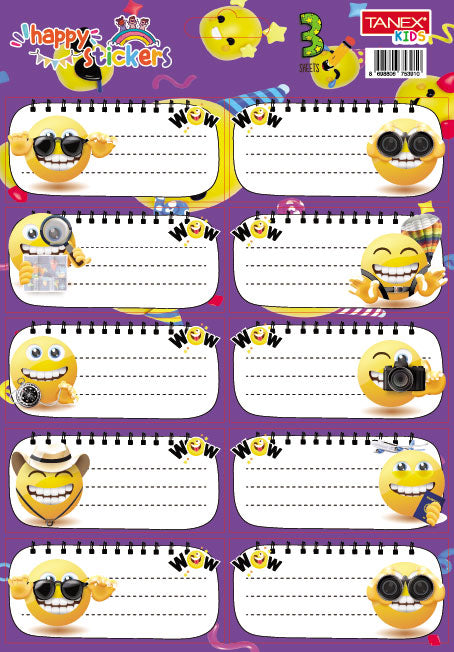 Etichete Școlare Smileys TLS-803 30 buc Tanex