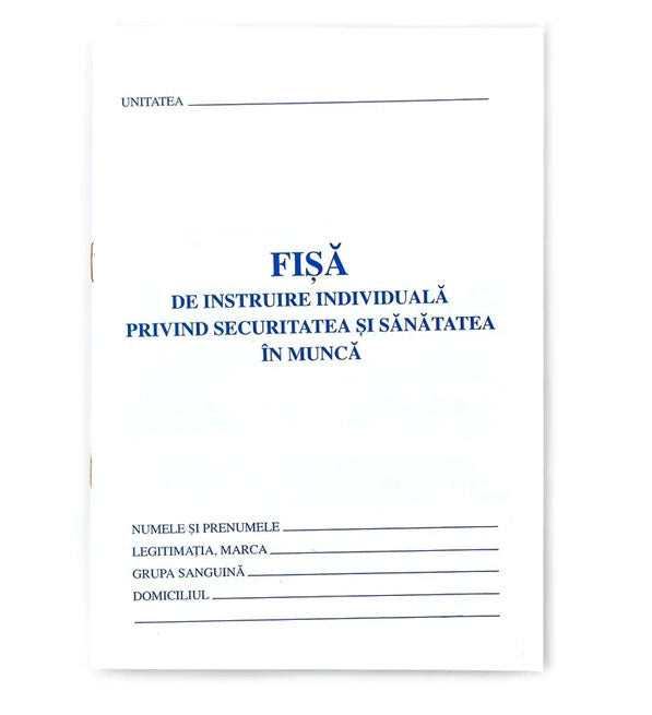 Fișă Individuală Protecția Muncii (SSM) A5 8 file Nebo