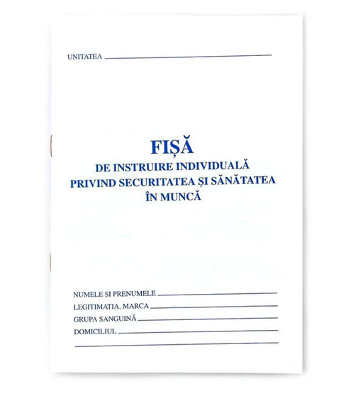 Fișă Individuală Protecția Muncii (SSM) A5 8 file Nebo