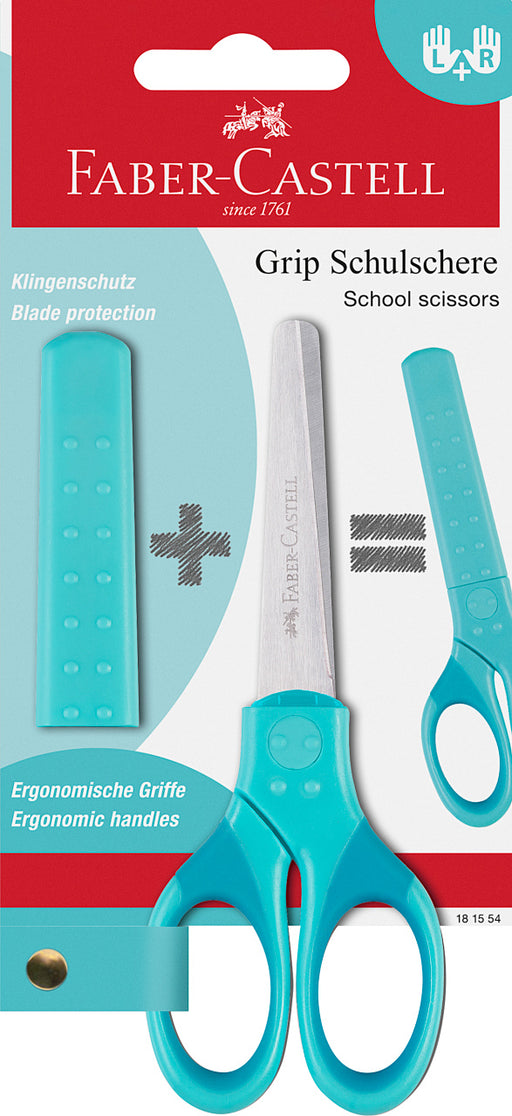 Foarfecă Școlară Grip cu Protecție Turcoaz Faber-Castell