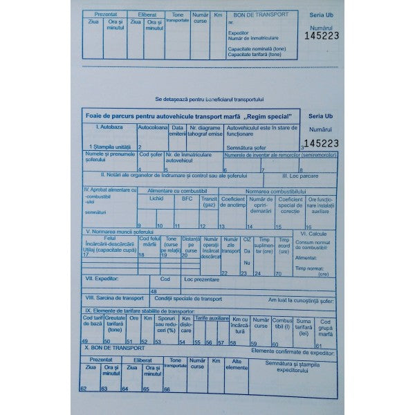 Foi de Parcurs Marfă A4 Inseriate 100 file Nebo