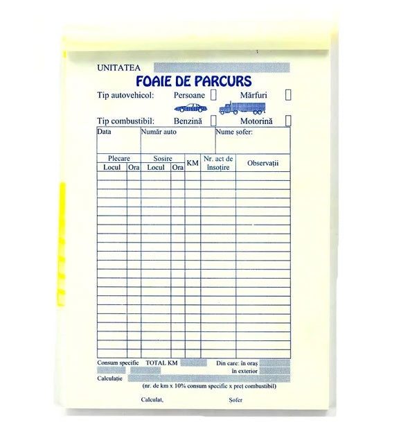 Foi de Parcurs Marfă/Persoane A5 100 file Nebo