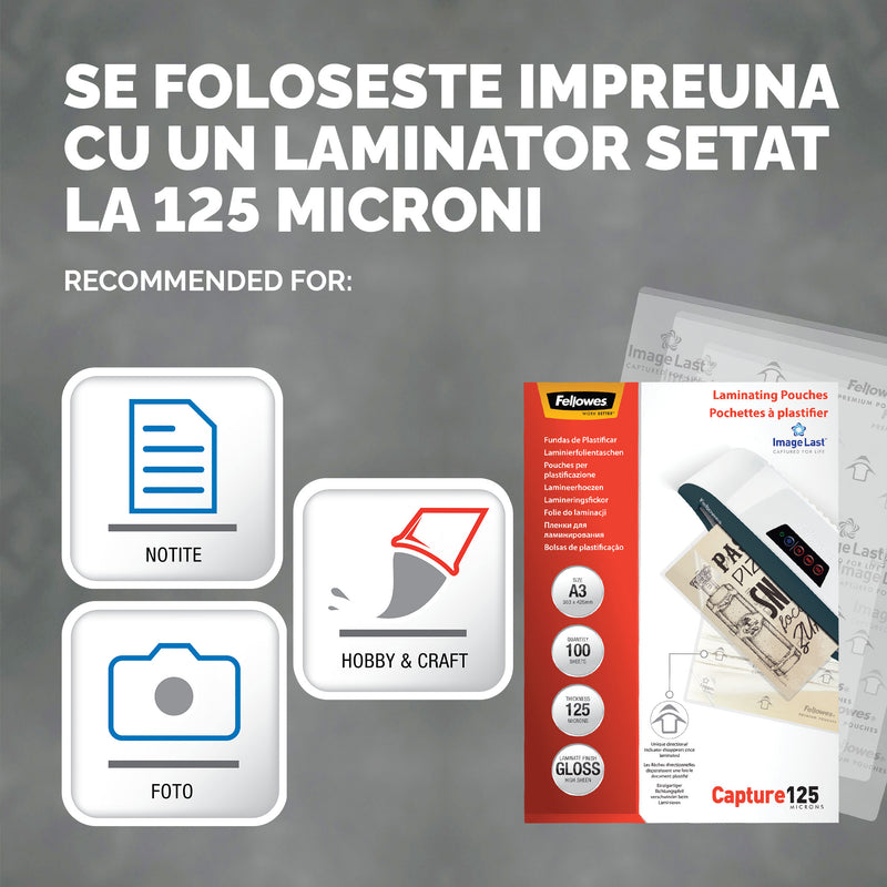 Folie Laminare ImageLast A3 125 microni 100 buc Fellowes